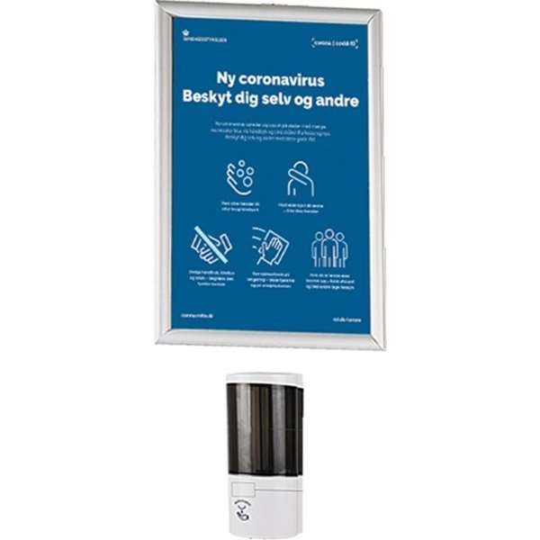Håndspritdispenser med A4 Klikramme til væg montering - 500 ml #1