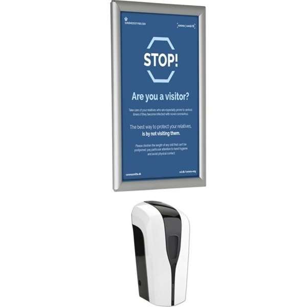 Håndspritdispenser med A4 Klikramme til væg montering - 1000 ml #1