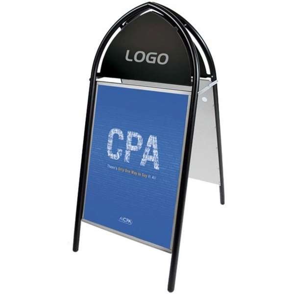 Gotik Classic Gadeskilt med logoplade - 50x70 cm - sort #11