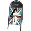 Expo Gotik Lux Gadeskilt med logoplade - 70x100 cm - sort #2
