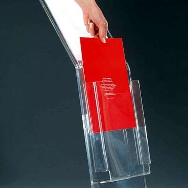 Akryl Infostander med brochureholder vertikal - A4 - 21x29.7 cm #3