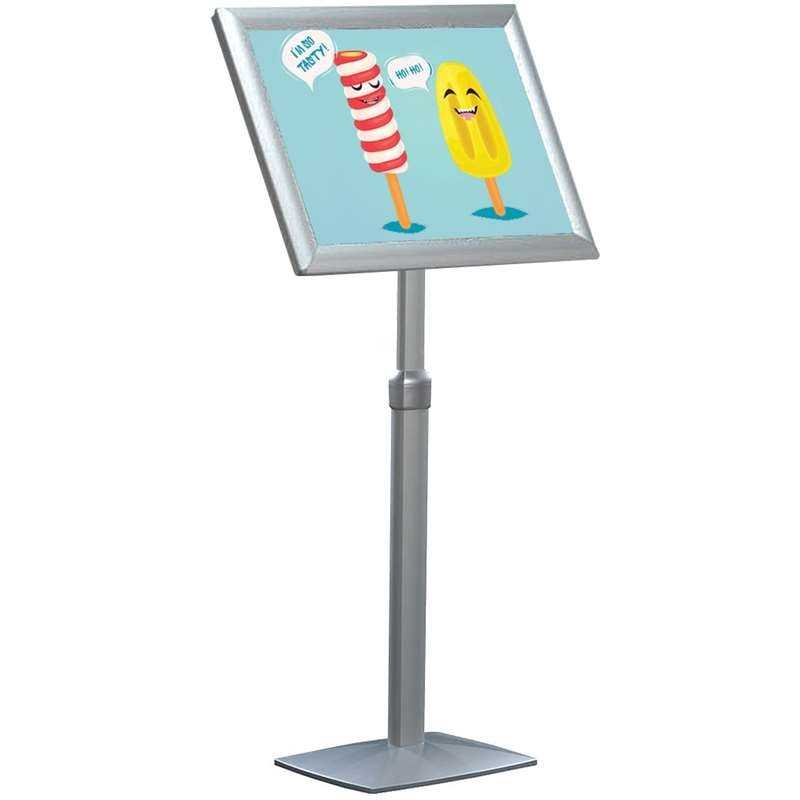 Flex Infostander, justerbar, sølv, med A2 Klikramme #1