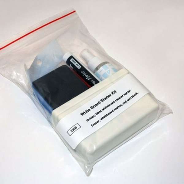 White Board Starter Kit   (indeholder Holder, rød/sort white board marker, cleaner svamp og spray) #2