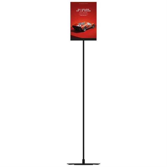Design Stand, gulv skilt med akrylholder, vertikal  A4, sort, 132cm høj #2