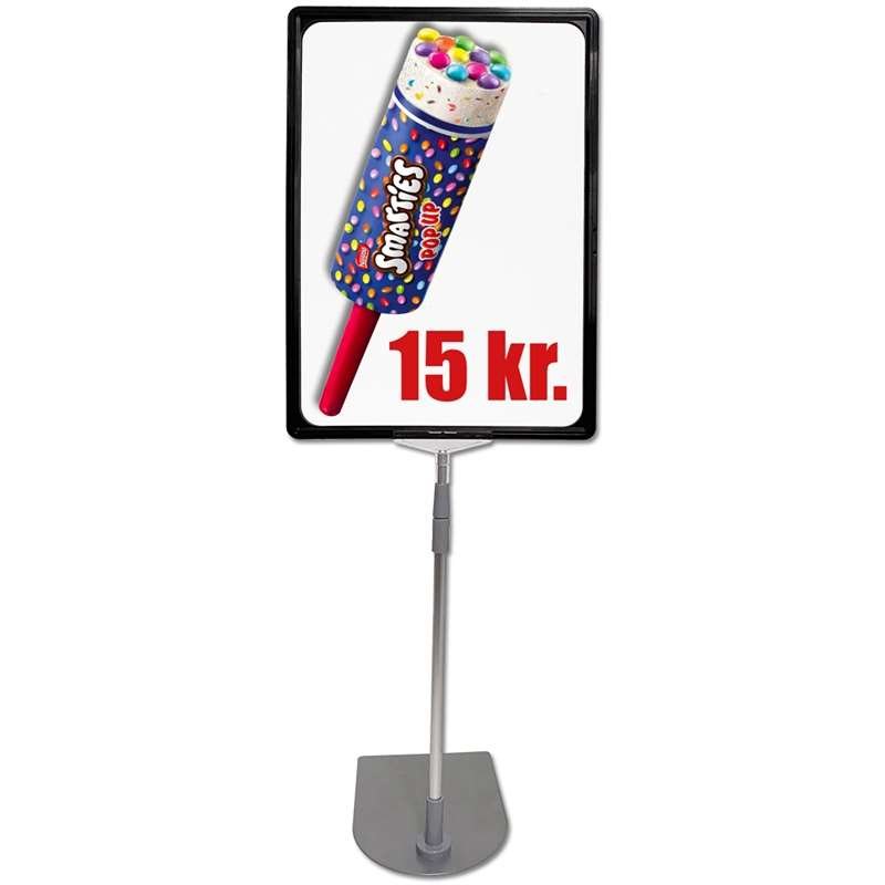 Prisrammesæt, alu fod og stang, sort A3 ramme (29,7 x 42cm) #1