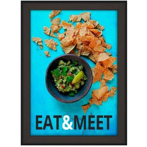 Klikramme med 32mm aluminium fladprofil, sort - 70x100cm #1