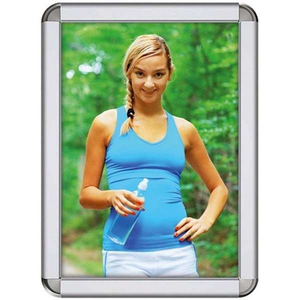 Klikramme med 32mm aluminium Rondo profil, sølv - 70x100 cm #1
