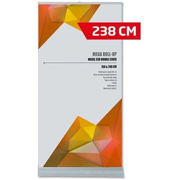 Mega Roll-up dobbeltsidet - 240x250 cm - sølv #1