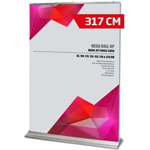Mega Roll-up enkeltsidet - 320x250 cm - sølv #1