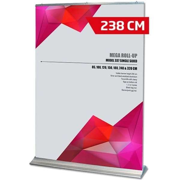 Mega Roll-up enkeltsidet - 240x250 cm - sølv #1