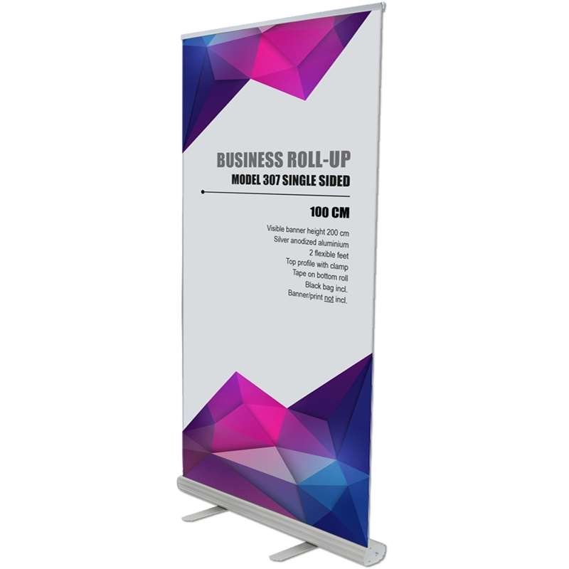 Business Roll-up kassette, enkeltsidet, 100 cm, alu/sølv, inkl. taske #1