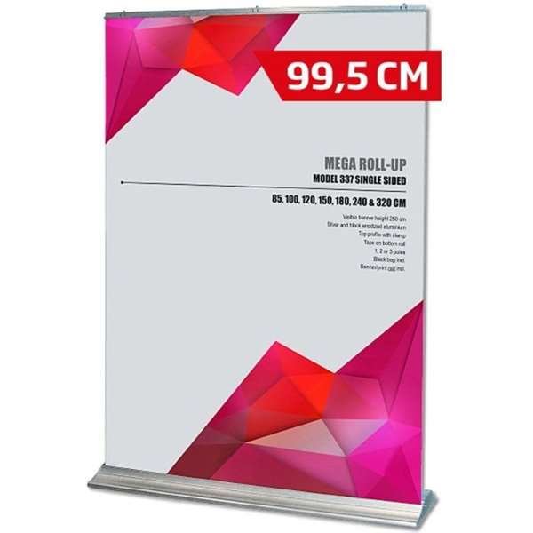 Mega Roll-up enkeltsidet - 100x250 cm - sølv #1