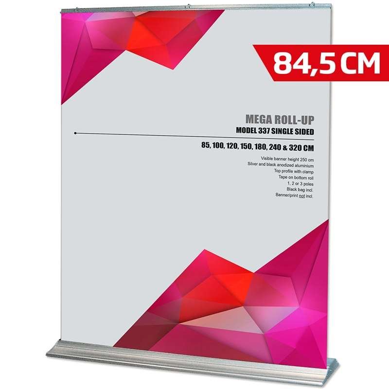 Mega Roll-up enkeltsidet kassette, sølv, 84,5 x 250 cm #1