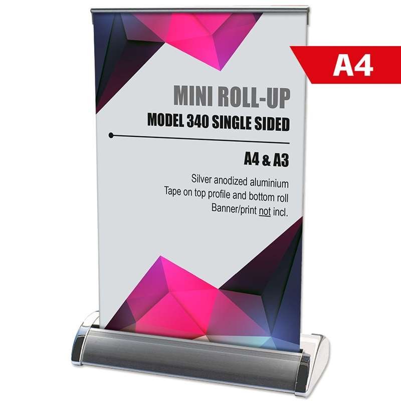 Mini Roll-up, enkeltsidet kassette, sølv, A4 #1