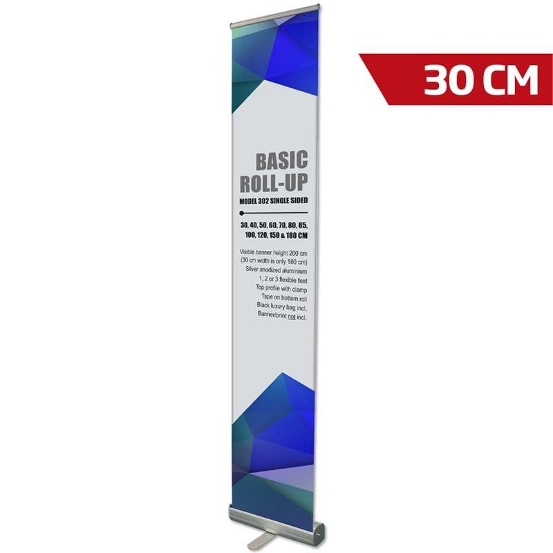 Basic Roll-up kassette, enkeltsidet, alu/sølv, 30 cm #1