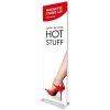 Magnetisk dobbeltsidet bannerstander med aluminiumsramme, sølv - 40x160 cm #1