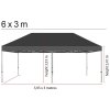 Top til pavillion/eventtelt lux i vandtæt polyester, sort - 3x6 m #2