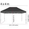 Top til pavillion/eventtelt lux i vandtæt polyester, sort - 4x4 m #2