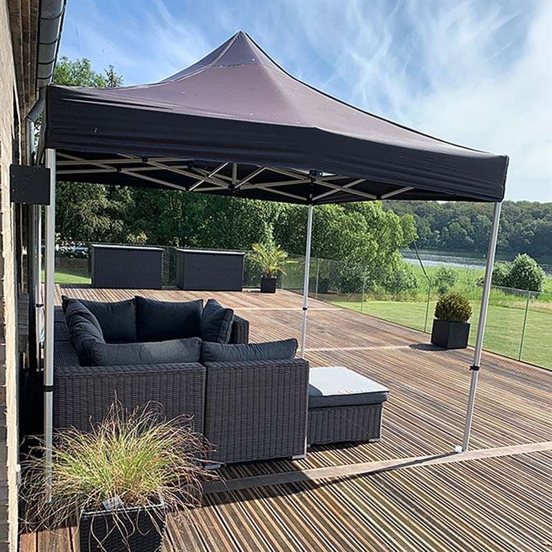 Top til pavillion/eventtelt lux i vandtæt polyester, sort - 4x4 m #4