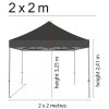 Top til pavillion/eventtelt lux i vandtæt polyester, sort - 2x2 m #4
