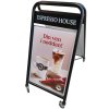 Expo Sign Lux Gadeskilt med logoplade og hjul - sort - 50 x 70 cm #1