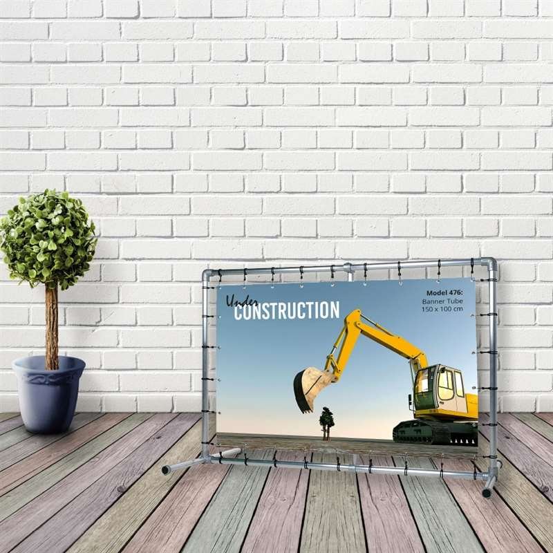 Banner Tube Freestanding Frame, fritstående ramme af alurør 0,3 mm / Ø 48 mm - 150 x 100 cm #15
