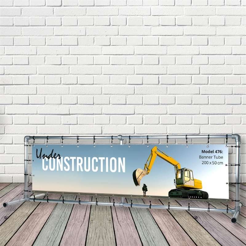 Banner Tube Freestanding Frame, fritstående ramme af alurør 0,3 mm / Ø 48 mm - 200 x 50 cm #2