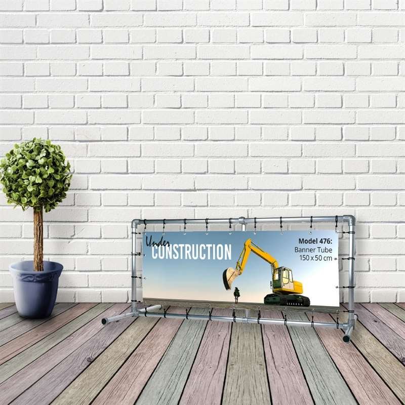 Banner Tube Freestanding Frame, fritstående ramme af alurør 0,3 mm / Ø 48 mm - 150 x 50 cm #15