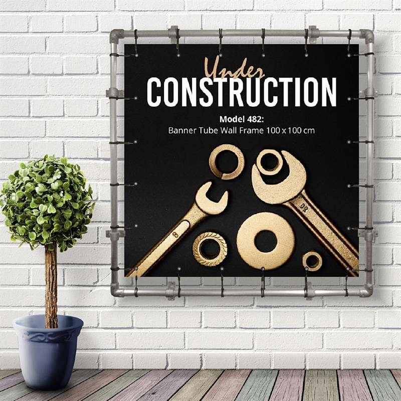 Banner Tube Wall Frame, ramme med vægbeslag, af 48 mm alurør, 100 x 100 cm #8