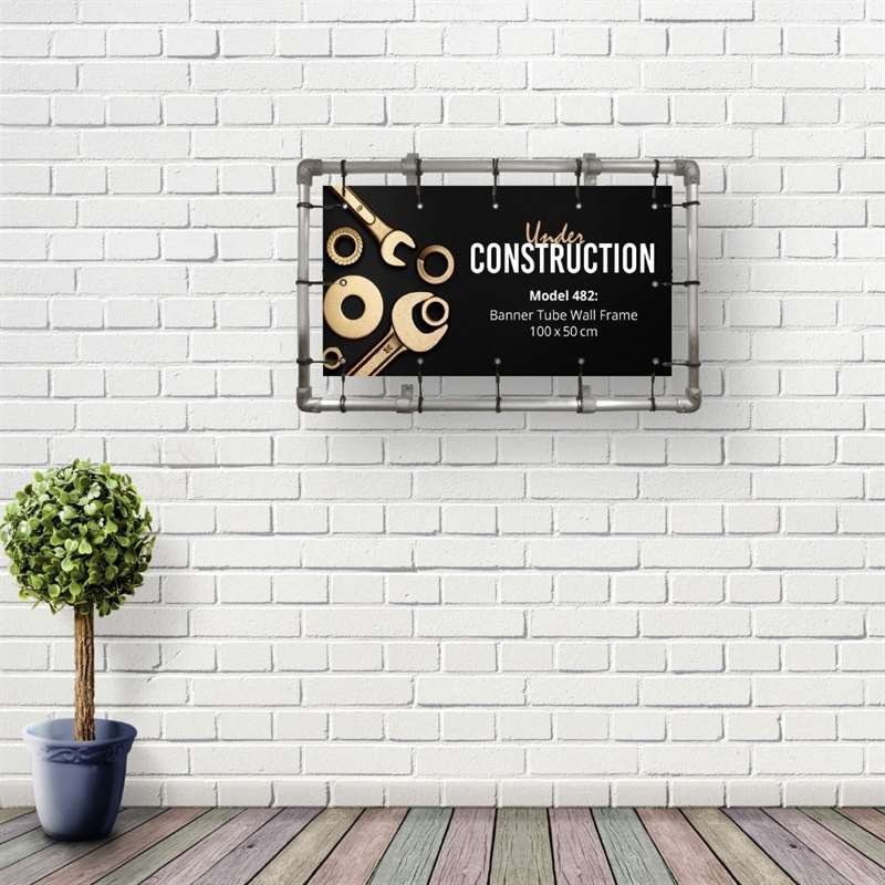 Banner Tube Wall Frame, ramme med vægbeslag, af 48 mm alurør, 100 x 50 cm #8