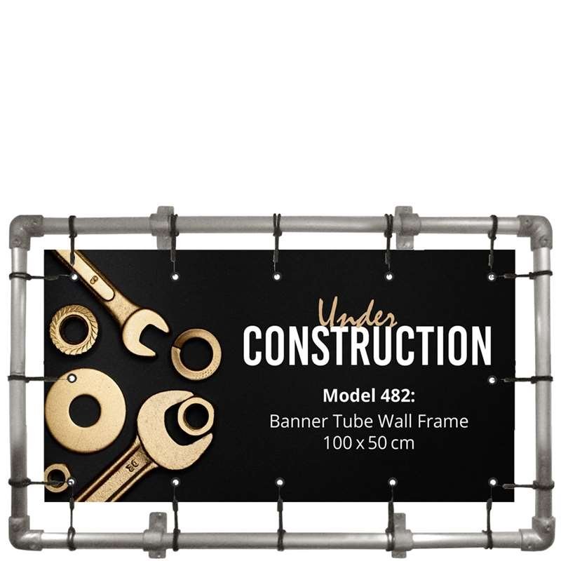 Banner Tube Wall Frame, ramme med vægbeslag, af 48 mm alurør, 100 x 50 cm #1