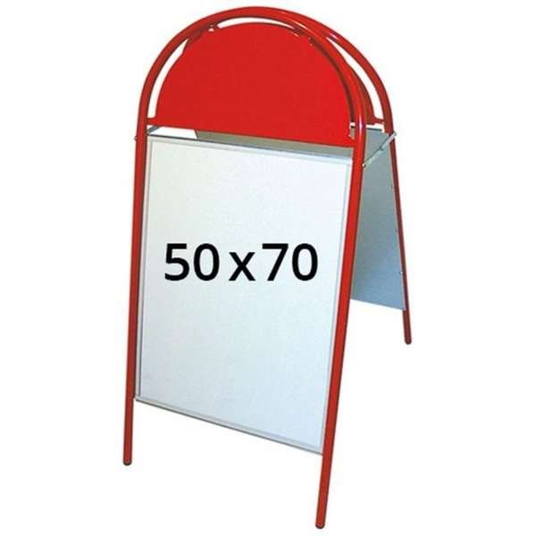 Expo Gotik Gadeskilt med logoplade - 50x70 cm - rød #1