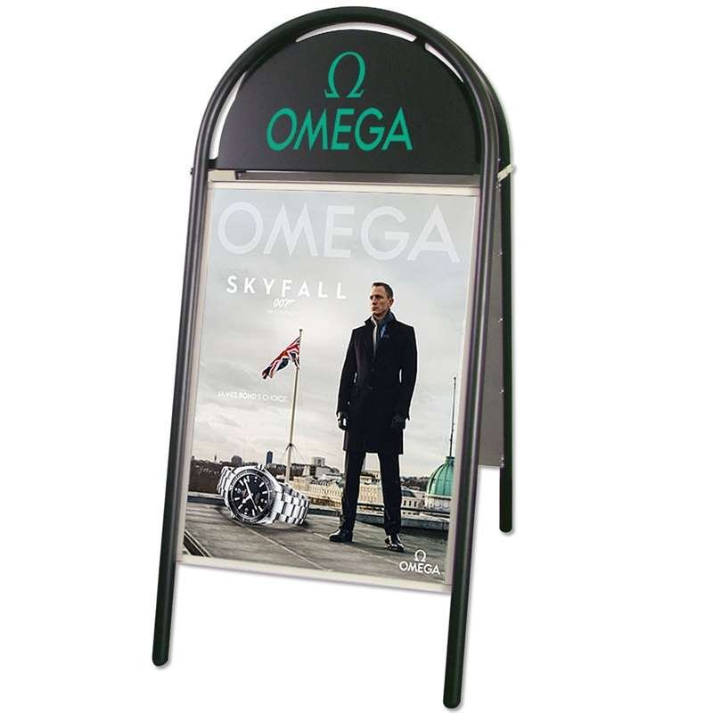 Expo Gotik Gadeskilt med logoplade - A1 - sort #2