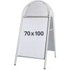 Expo Gotik Lux Gadeskilt med logoplade - 70x100 cm - hvid #1