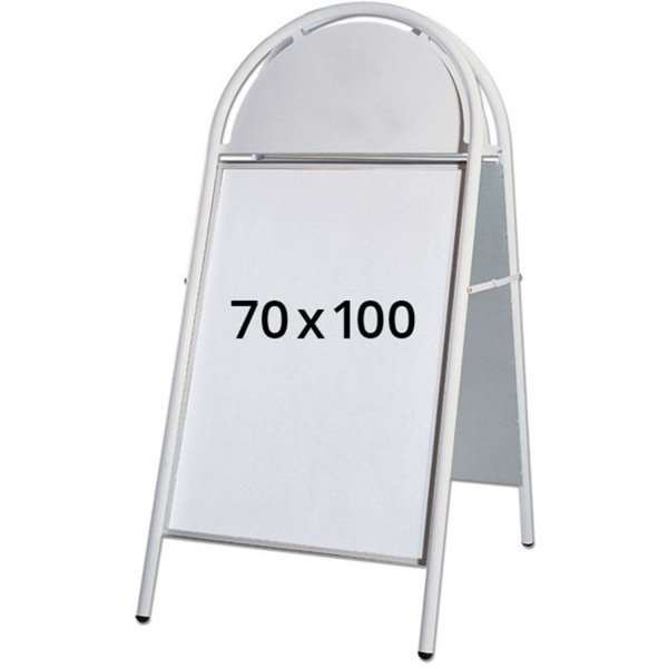 Expo Gotik Lux Gadeskilt med logoplade - 70x100 cm - hvid #1