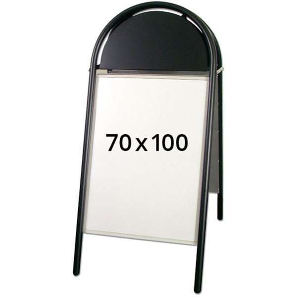 Expo Gotik Lux Gadeskilt med logoplade - 70x100 cm - sort #1