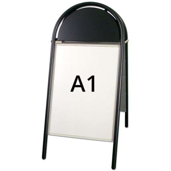 Expo Gotik Lux Gadeskilt med logoplade - A1 - sort #1