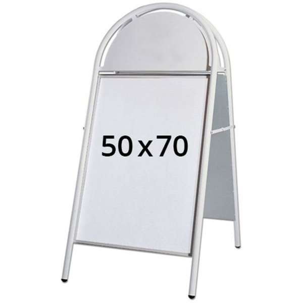 Expo Gotik Lux Gadeskilt med logoplade - 50x70 cm - hvid #1