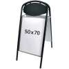 Expo Ellipse Gadeskilt med logoplade - 50x70 cm - sort #3