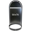 Gotik Circle Gadeskilt med logoplade, sort - 50x70 cm #1