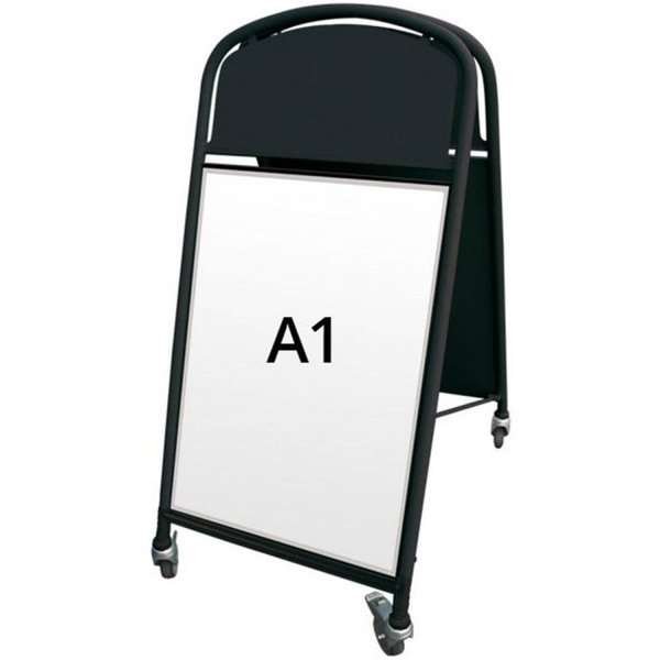 Ellipse Lux Gadeskilt med logoplade - A1 - sort #1