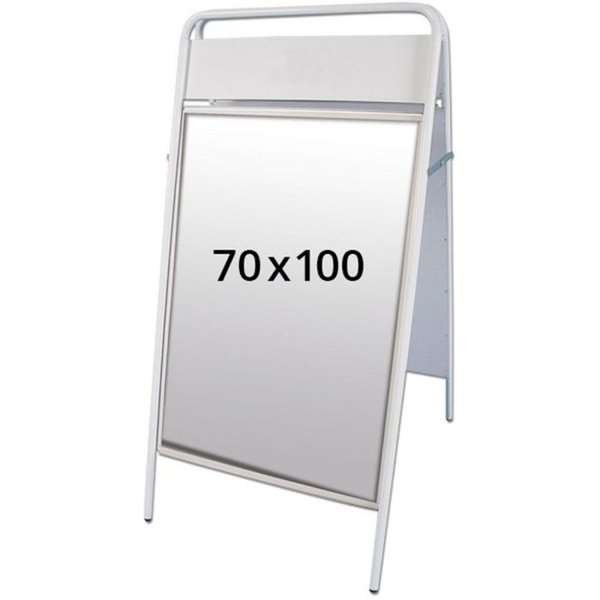 Expo Sign Gadeskilt med logoplade - 70x100 cm - hvid #1