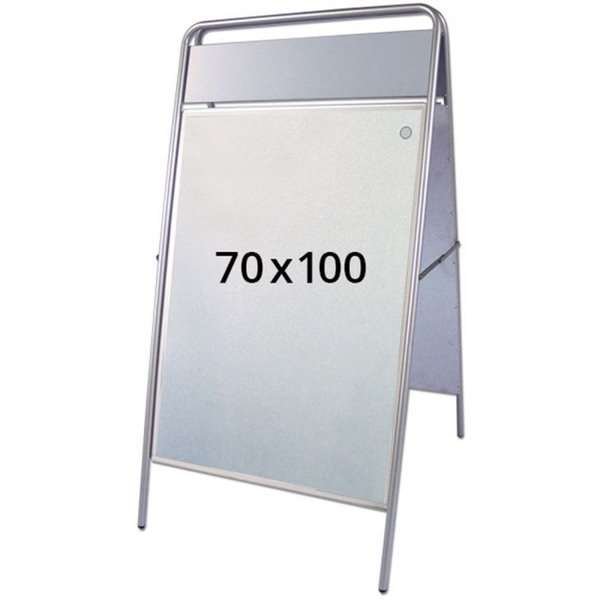 Expo Sign Gadeskilt med logoplade - 70x100 cm - sølv #1