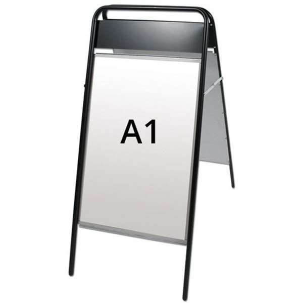 Expo Sign Gadeskilt med logoplade - A1 - sort #1