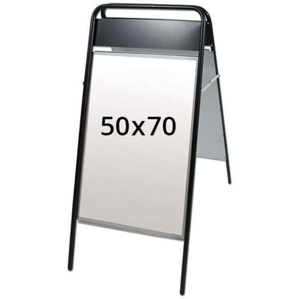 Expo Sign Gadeskilt med logoplade - 50x70 cm - sort #1
