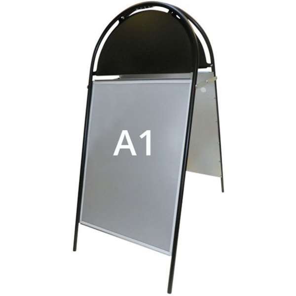 Gotik Budget Gadeskilt med logoplade - A1 - sort #1