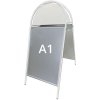 Gotik Budget Gadeskilt med logoplade - A1 - hvid #1