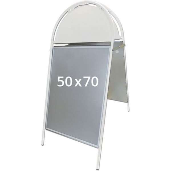 Gotik Budget Gadeskilt med logoplade - 50x70 cm - hvid #1
