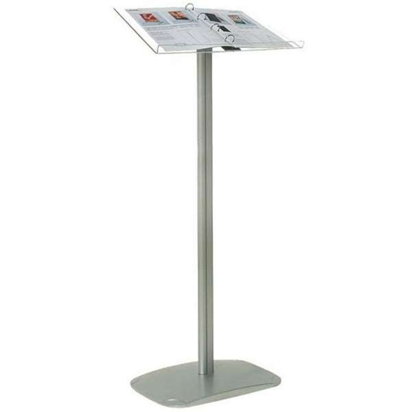 Flick Menu stander horisontal - A4 Bladrestativ - 21x29.7 cm - sølv #1