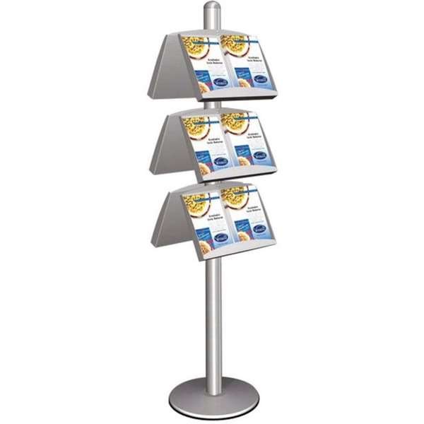Multistander dobbeltsidet - 6xA3 - 29.7x42 cm stålhylder #1